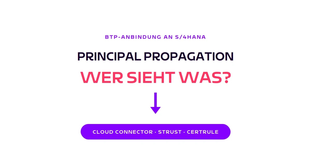 Blog-Kachel Principal Propagation: Wer sieht was, Cloud Connector, STRUST, CERTRULE
